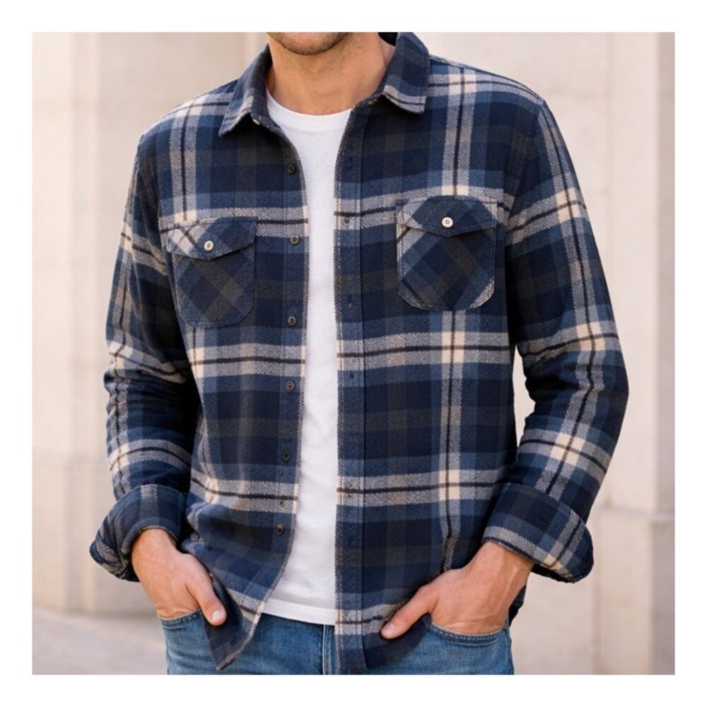 Freedom Foundry Grizzly Plush Fleece Shirt Blue Plaid Size XL NWOT